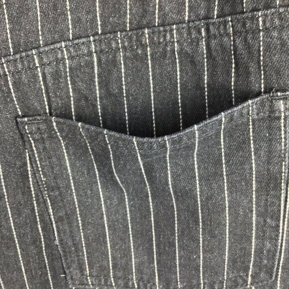 Black Denim Striped Skirt Sz 2X Offset Waistband NWT - Picture 5 of 12